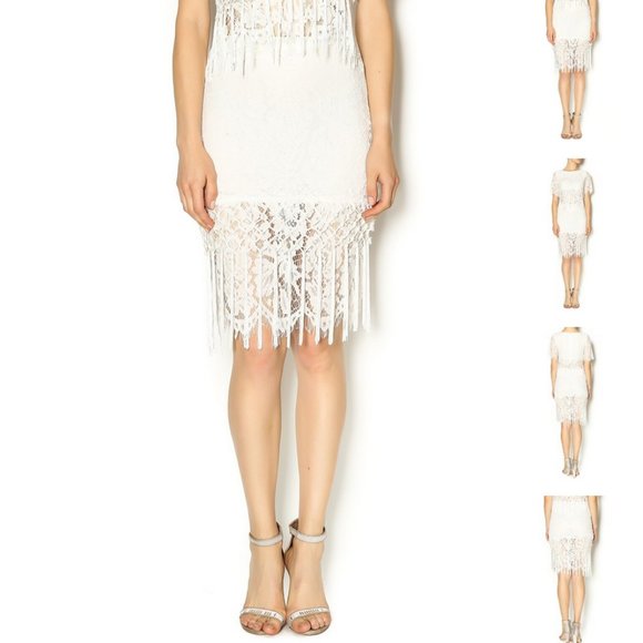 verty Dresses & Skirts - Verty White lace fringe skirt S